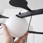 Moderne ringkrone LED loftslampe med kugleskærme