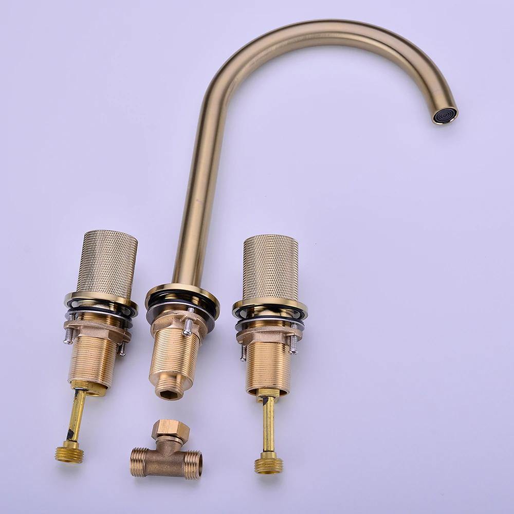 Caelis dubbele hendel wastafelkraan met honingraatuitloop