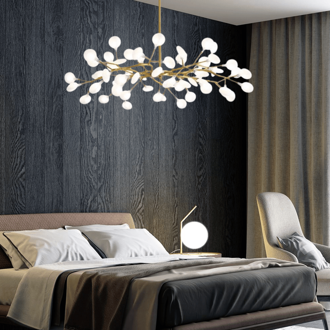 Lampadario a ramo dorato