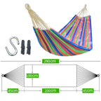 Outdoor Double Thick Canvas Hammock Indoor Swing with Removable Curved Bar, Size: 200x100cm (Dark Blue)