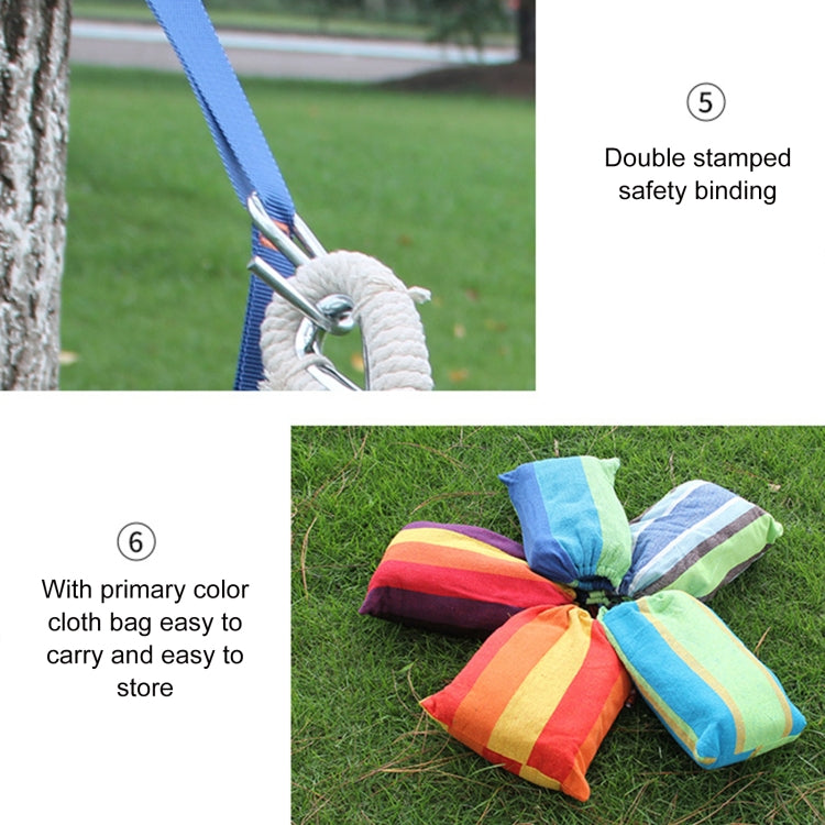 Outdoor Double Thick Canvas Hammock Indoor Swing with Removable Curved Bar, Size: 200x100cm (Dark Blue)