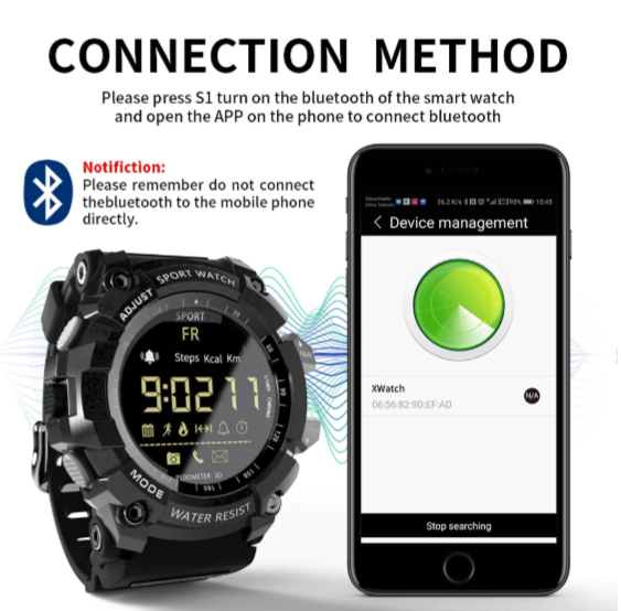 Varek Tactical Smartwatch voor fitness- en activiteitsregistratie