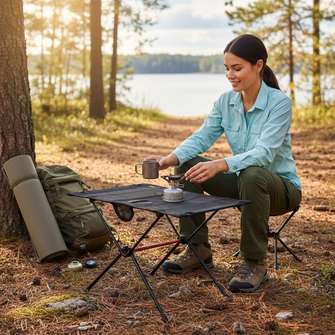 Mesa de camping plegable con montaje rápido para actividades al aire libre