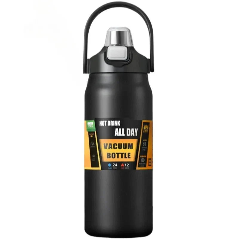 Edelstahl Thermoskanne 800/1000/1200/1500 ml mit Strohhalm - Doppelwandige Vakuumisolierung 11