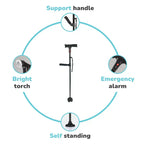 LED Light Foldable Walking Cane For Seniors Daily Use