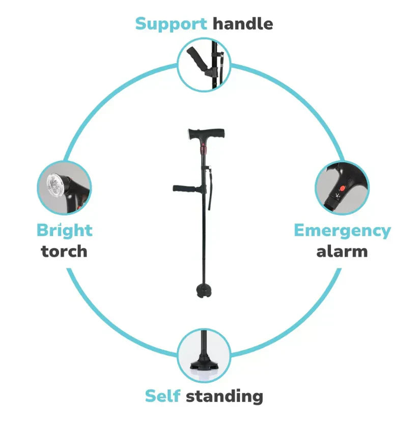LED Light Foldable Walking Cane For Seniors Daily Use