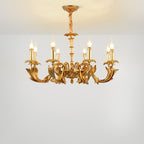 Lámpara de araña dorada de estilo antiguo para comedor y sala de estar