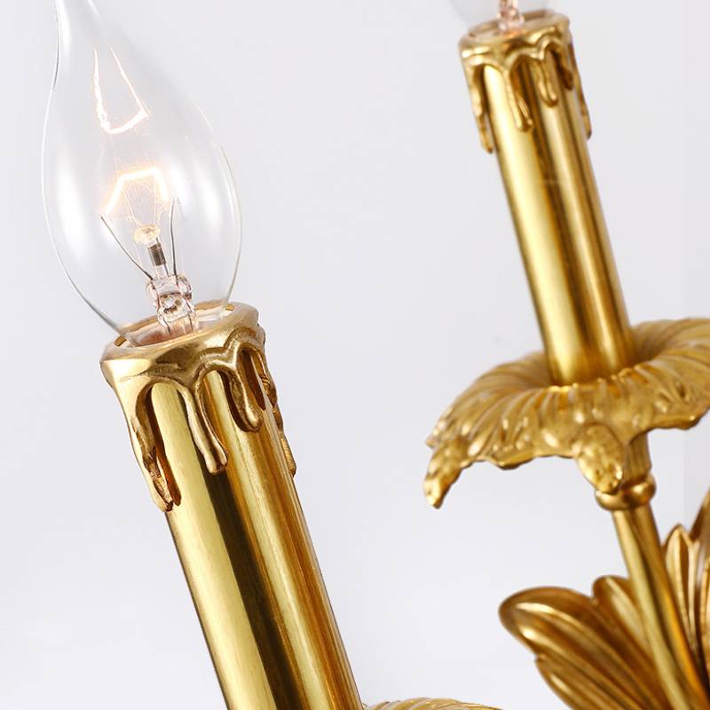 Lámpara de araña dorada de estilo antiguo para comedor y sala de estar