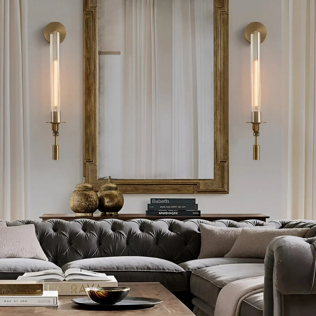 エーテリス ガラス壁掛け灯 優雅な雰囲気の発光照明用