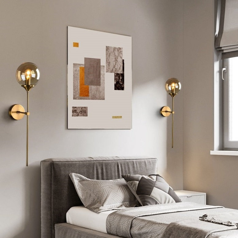 Luz de Parede em Vidro Aurelle Moderna Elegante Brilho Ambiente Suave