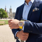 Elegante Herren Uhr Tonneau mit Strassverzierung – Hochwertige Armbanduhr für jeden Anlass 3