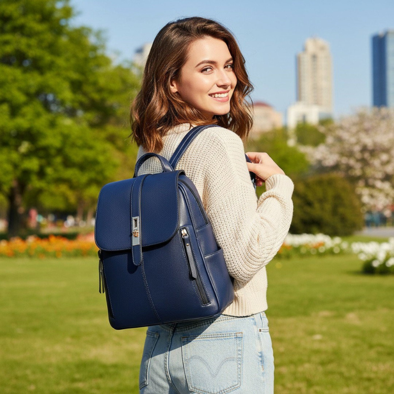 Zaino Elegante da Donna in Pelle con Cinghie Regolabili e Idrorepellente
