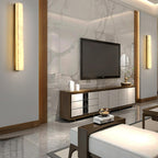 Lyra Pirinç Alabaster Duvar Lambası Yatak Odası için Modern Dikey