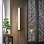 Lyra Pirinç Alabaster Duvar Lambası Yatak Odası için Modern Dikey