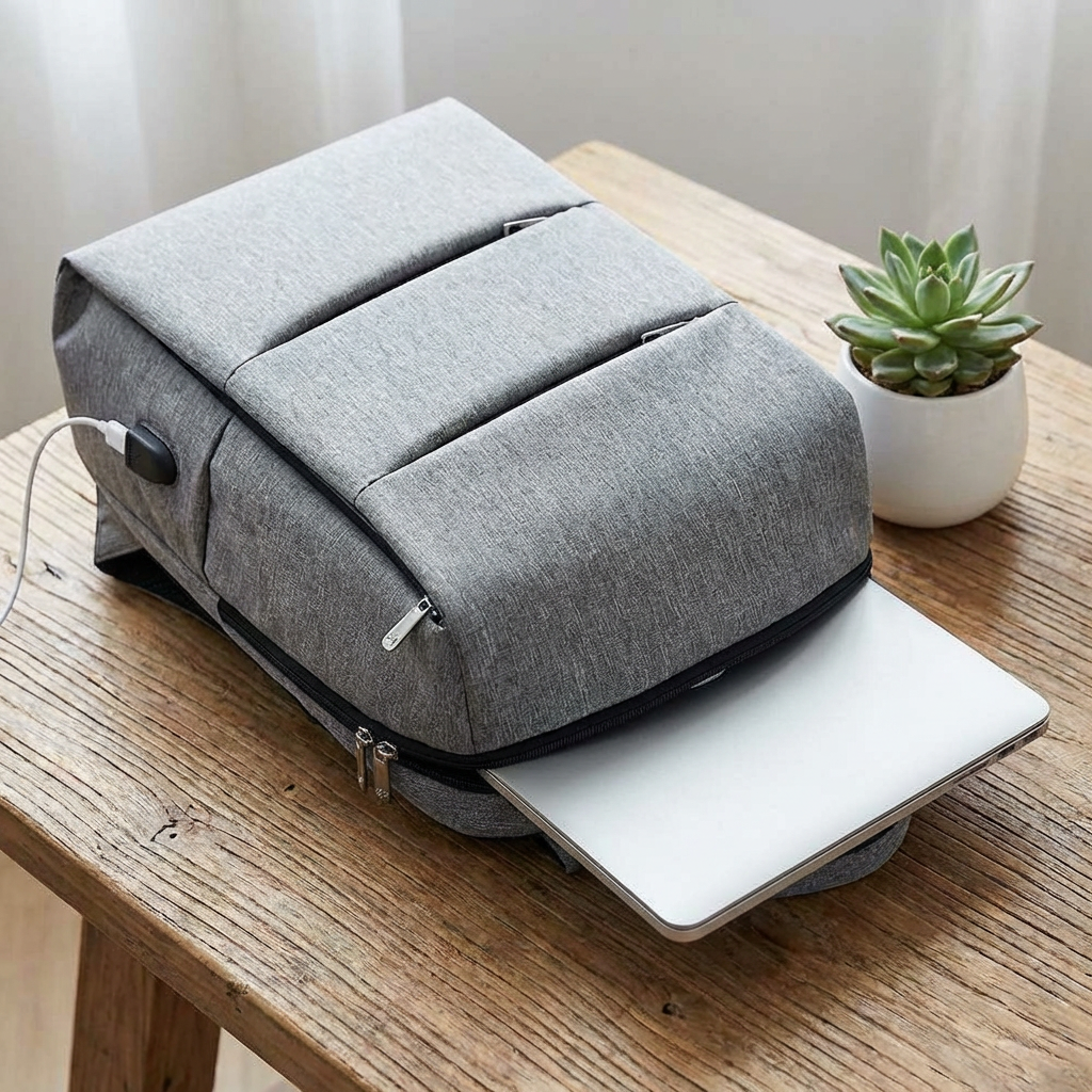 Water-Resistant Laptop Backpack With Padded Straps And Laptop Compartment