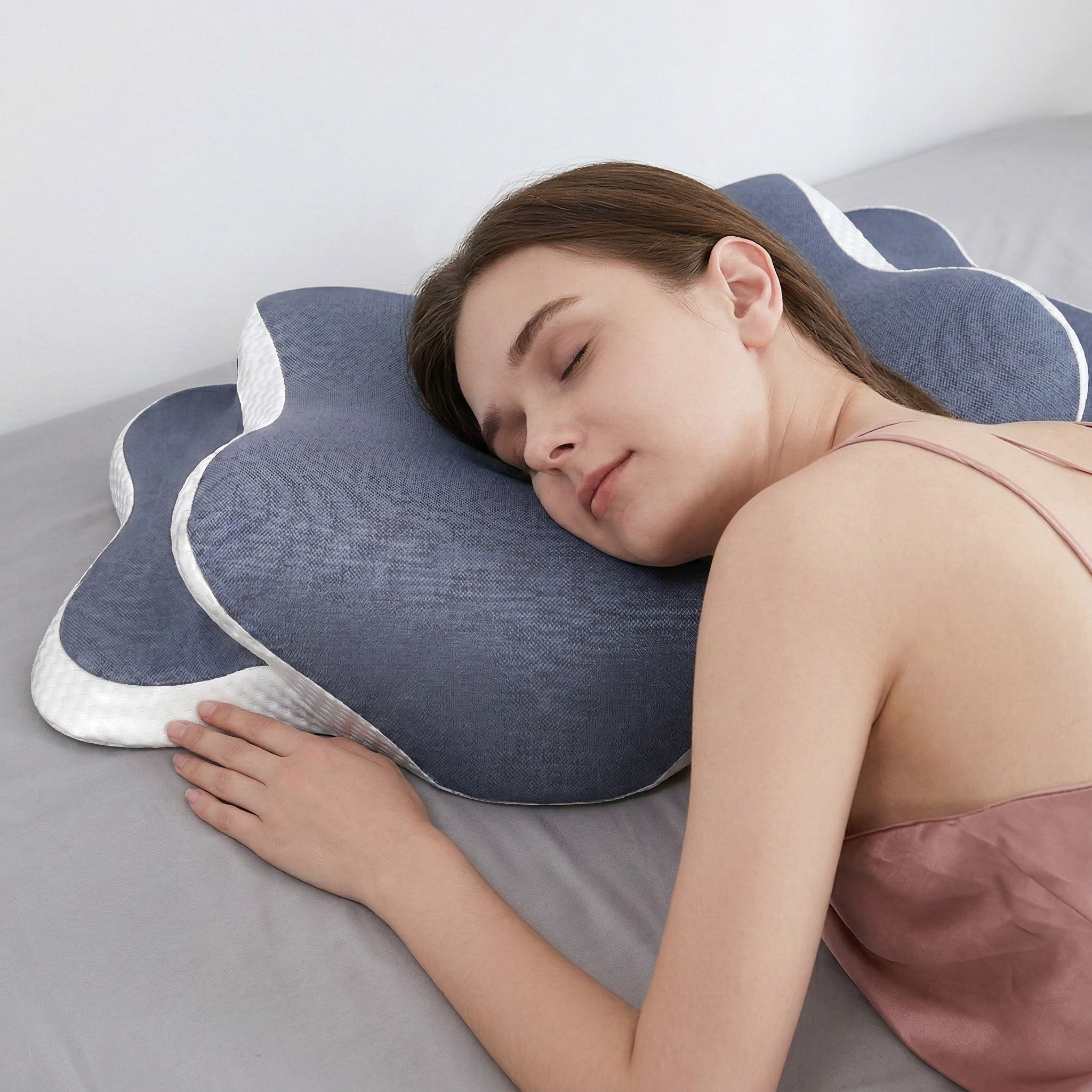 Formázott memóriahabos ergonomikus nyakpárna nyakfájás enyhítésére