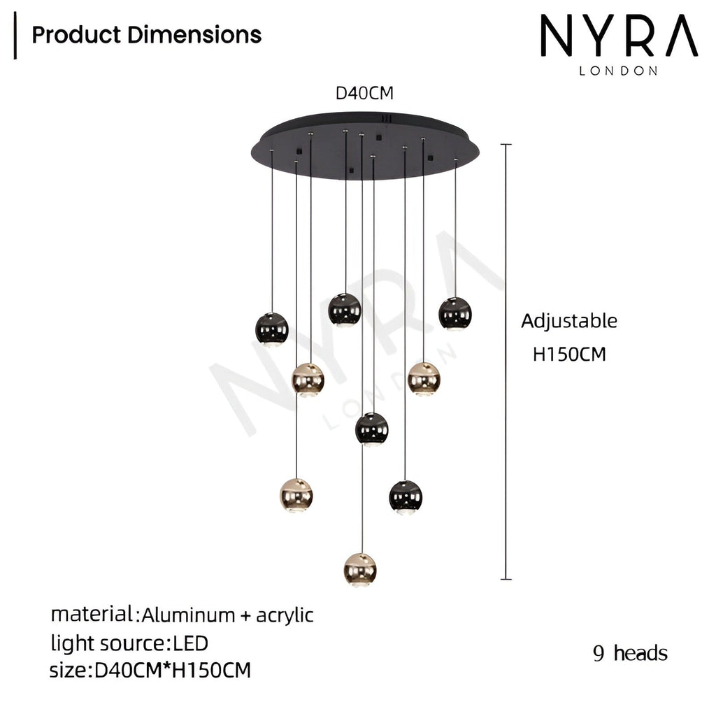 Avella Dråbeformet Glas Lysekrone