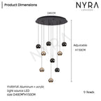 Avella Dråbeformet Glas Lysekrone