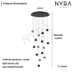 Avella Dråbeformet Glas Lysekrone