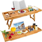 Expandable Bamboo Bathtub/ Caddy Tray with Stands