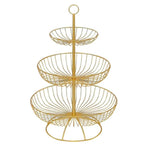 Luxury 3-Tier Vegetable and Fruit Rack in Gold and Black