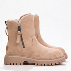 Warm Ladies Winter Boots – Mid-Calf Boots with Fur Lining and Non-Slip Sole