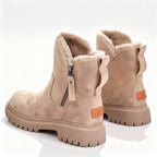 Warm Ladies Winter Boots – Mid-Calf Boots with Fur Lining and Non-Slip Sole