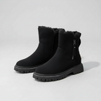 Warm Ladies Winter Boots – Mid-Calf Boots with Fur Lining and Non-Slip Sole
