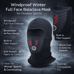 Windproof Balaclava For Winter Outdoor Sports With Full Face Mask