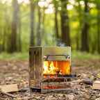 Klappbarer Campingkocher aus Edelstahl mit Tragetasche zum Grillen und Kochen