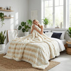 Hyggeligt kunstigt kaninpelsfleece-tæppe til daglig komfort