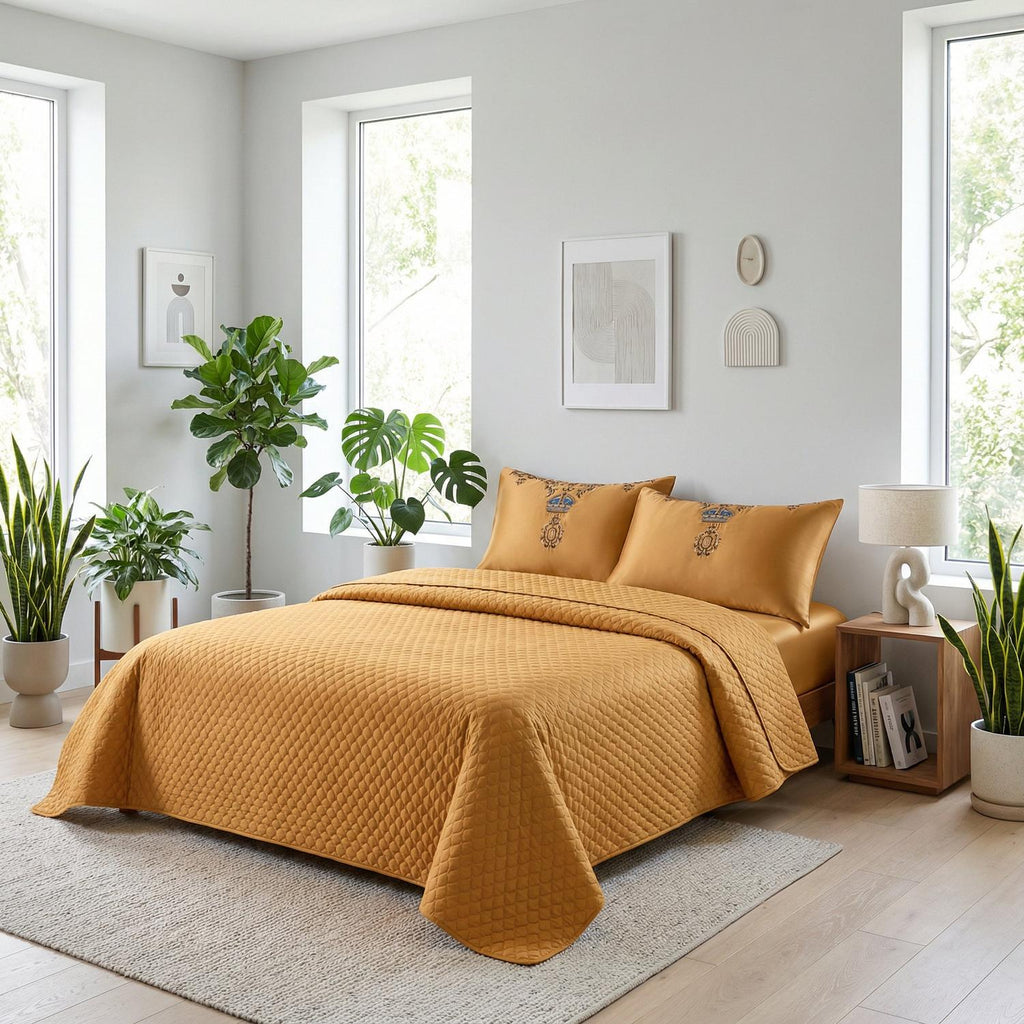 エジプト猫 刺繍入り サテン綿 寝具セット コレクション