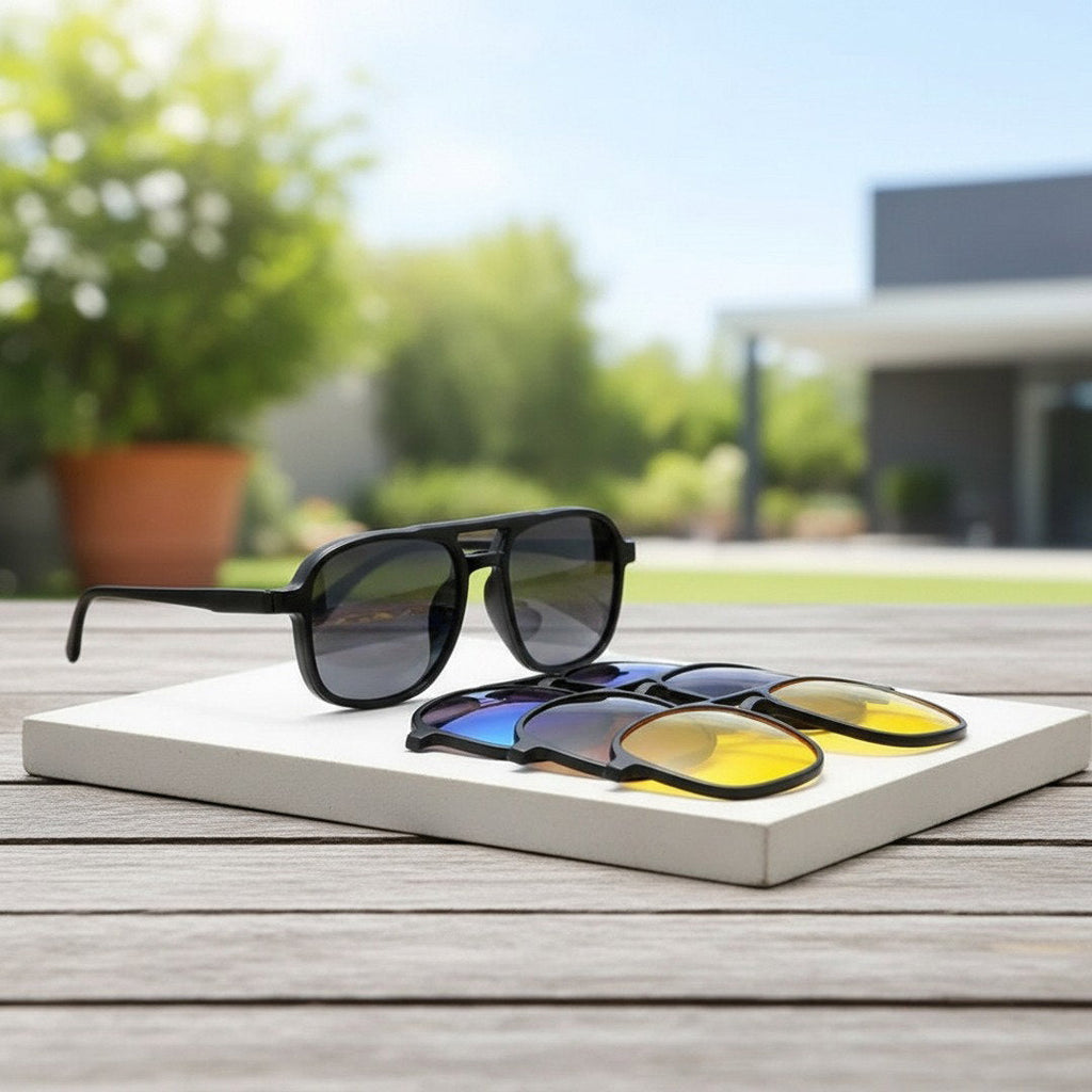 Six-In-One Sunglasses for Men and Women With UV400 Protection