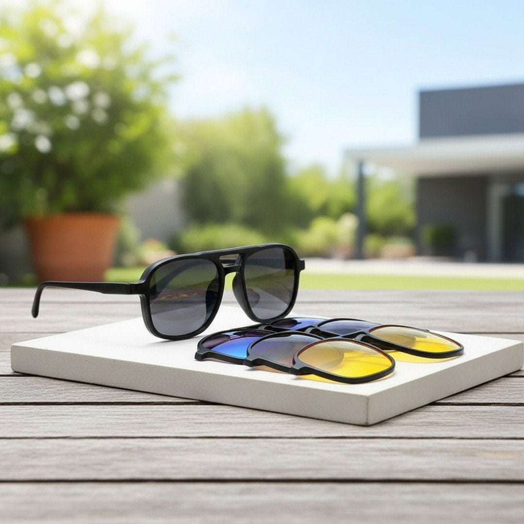 Six-In-One Sunglasses for Men and Women With UV400 Protection