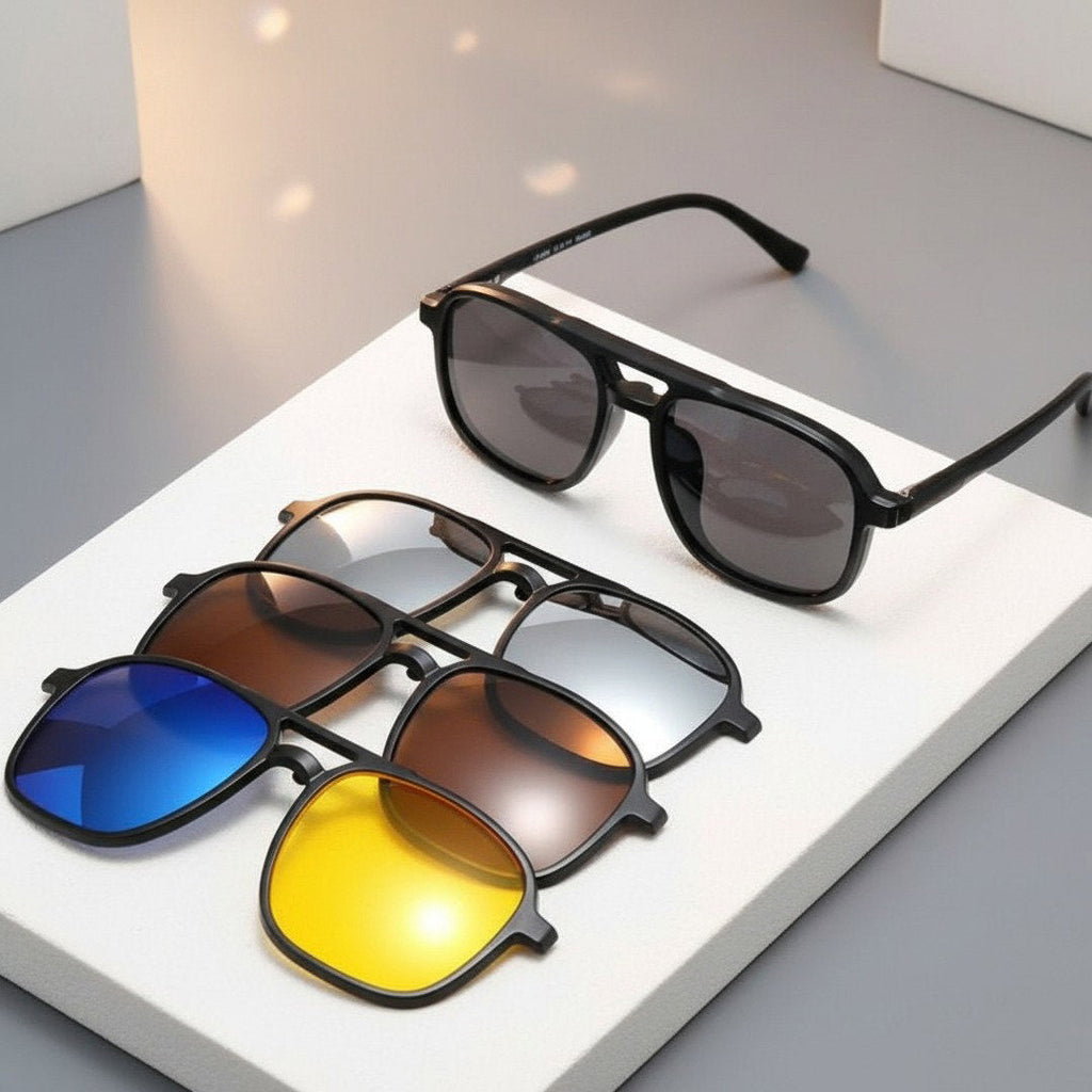 Six-In-One Sunglasses for Men and Women With UV400 Protection