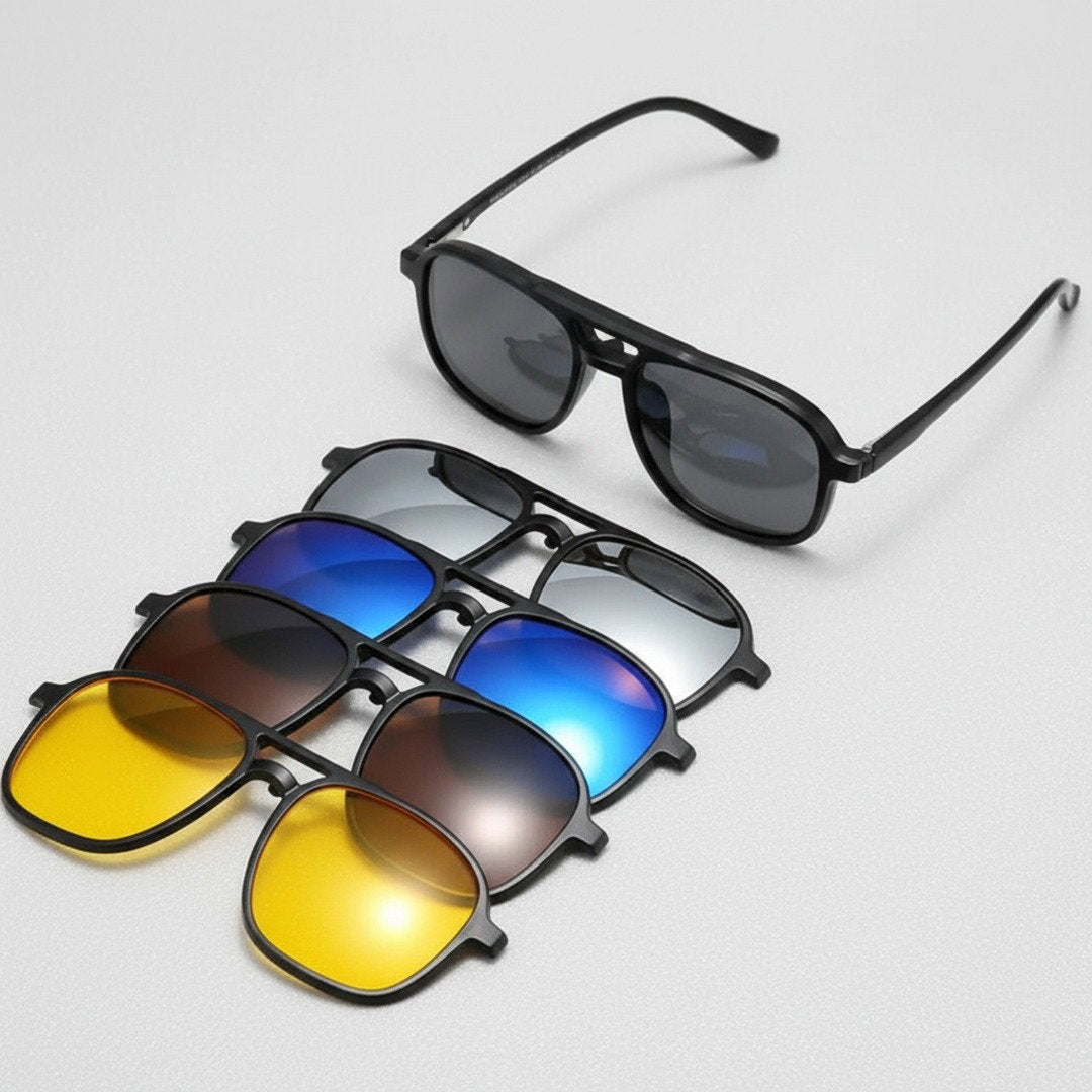 Six-In-One Sunglasses for Men and Women With UV400 Protection