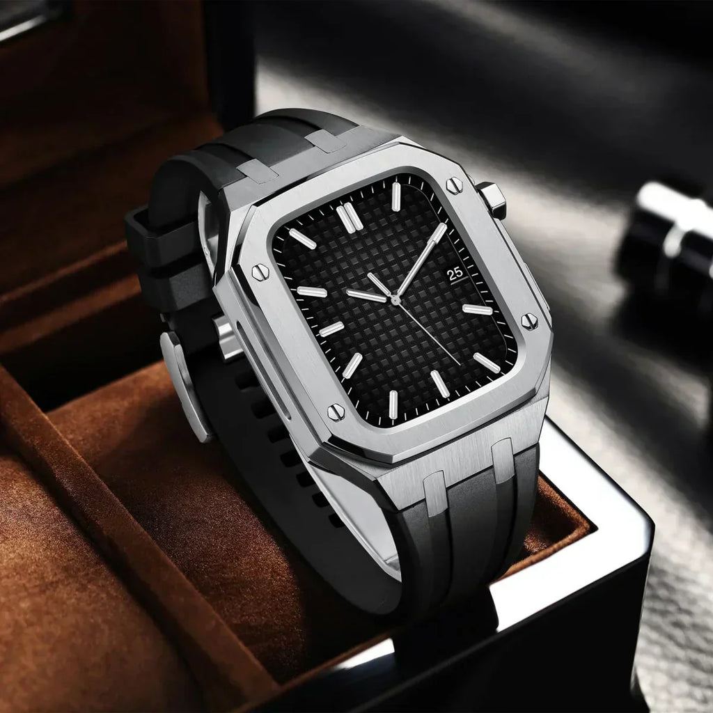 Kirello09 silikoniranneke ja 316L ruostumattomasta teräksestä valmistettu jälkiasennussarja Apple Watchille | Petprovac