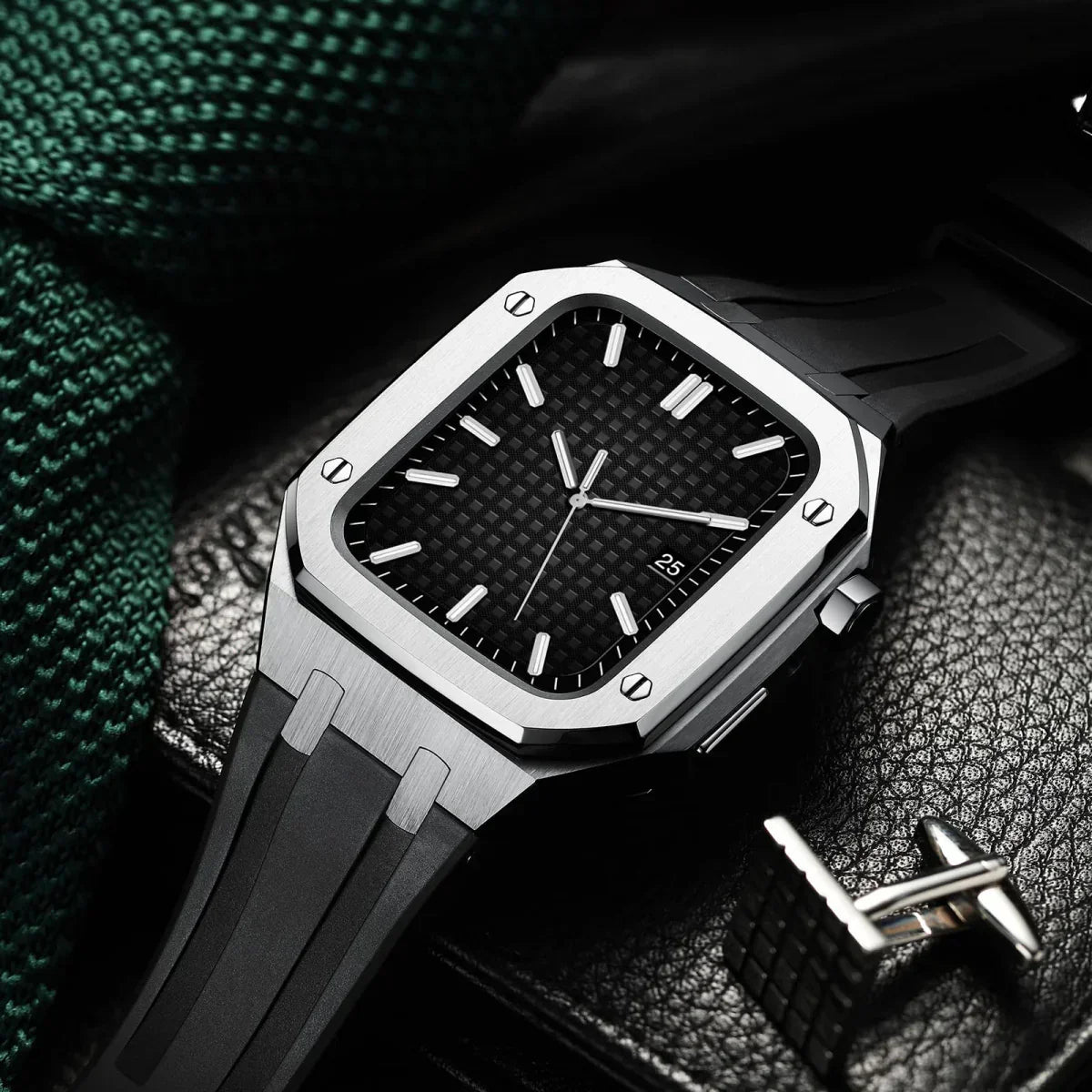 Kirello09 silikonarmband och 316L rostfritt stålförbättringsset för Apple Watch | Petprovac