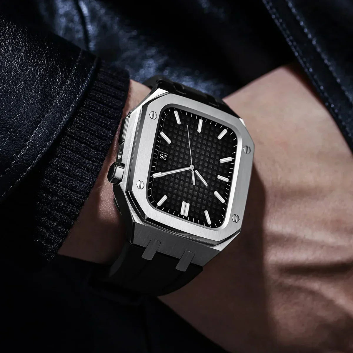 Kirello09 silikonarmband och 316L rostfritt stålförbättringsset för Apple Watch | Petprovac