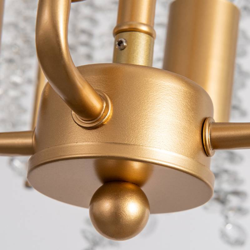 Lámpara colgante de cristal opulento Lámpara de techo dorada