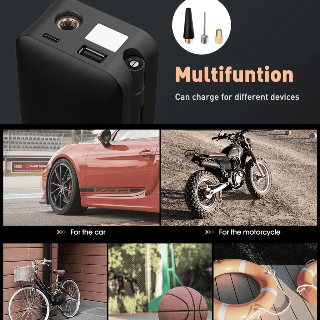 AeroPulse Trådløs Dækopblæser Håndholdt Luftpumpe til Biler SUV'er Hurtig Tilslutning