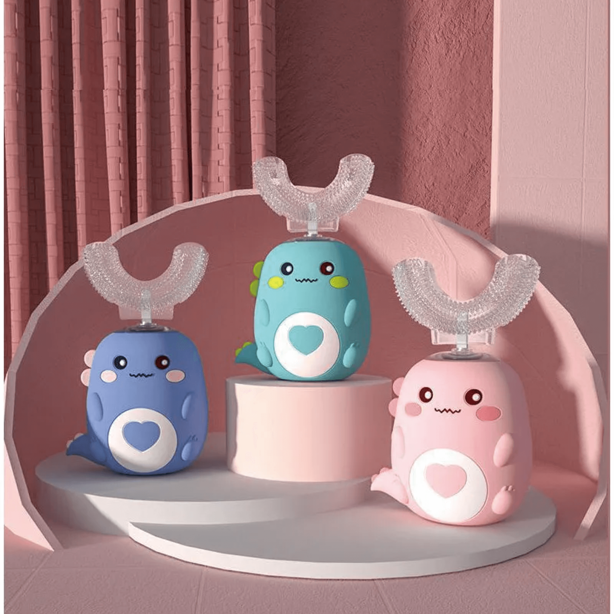 LittlePure U-formet elektrisk tandbørste til spædbørn med batteri