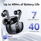 VeroPulse Fon Telinga IPX7 Bluetooth Pembatalan Bunyi, Hayat Bateri 52 Jam