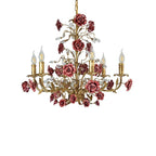 フランス田舎風のバラの吊り灯籠 アンティーク天井照明