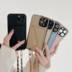 Custodia portafoglio Celeste per iPhone con scomparti per carte, ideale per professionisti impegnati