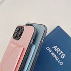 Custodia portafoglio Celeste per iPhone con scomparti per carte, ideale per professionisti impegnati