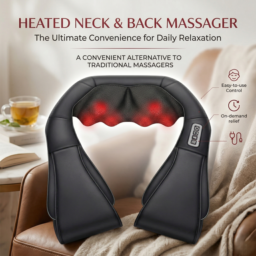 ThermaRelief Heated Neck And Back Deep Tissue Massager