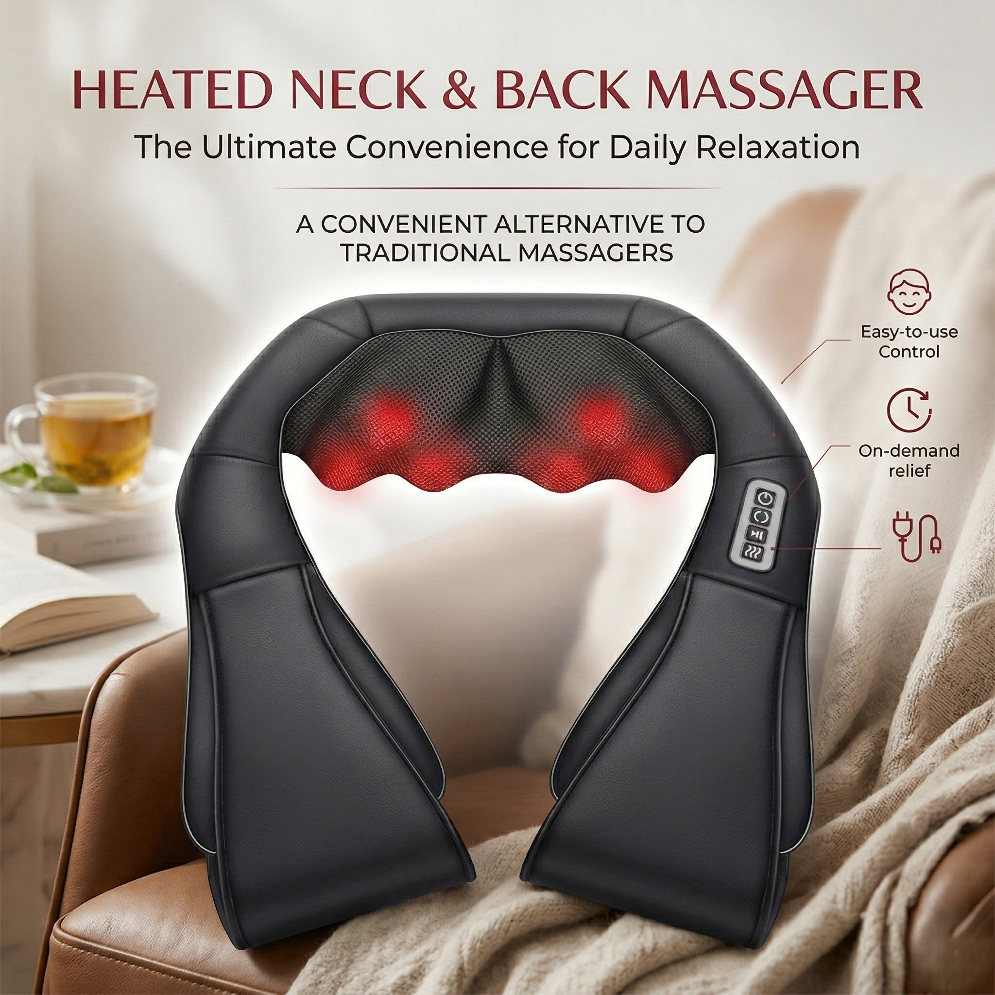 ThermaRelief Heated Neck And Back Deep Tissue Massager