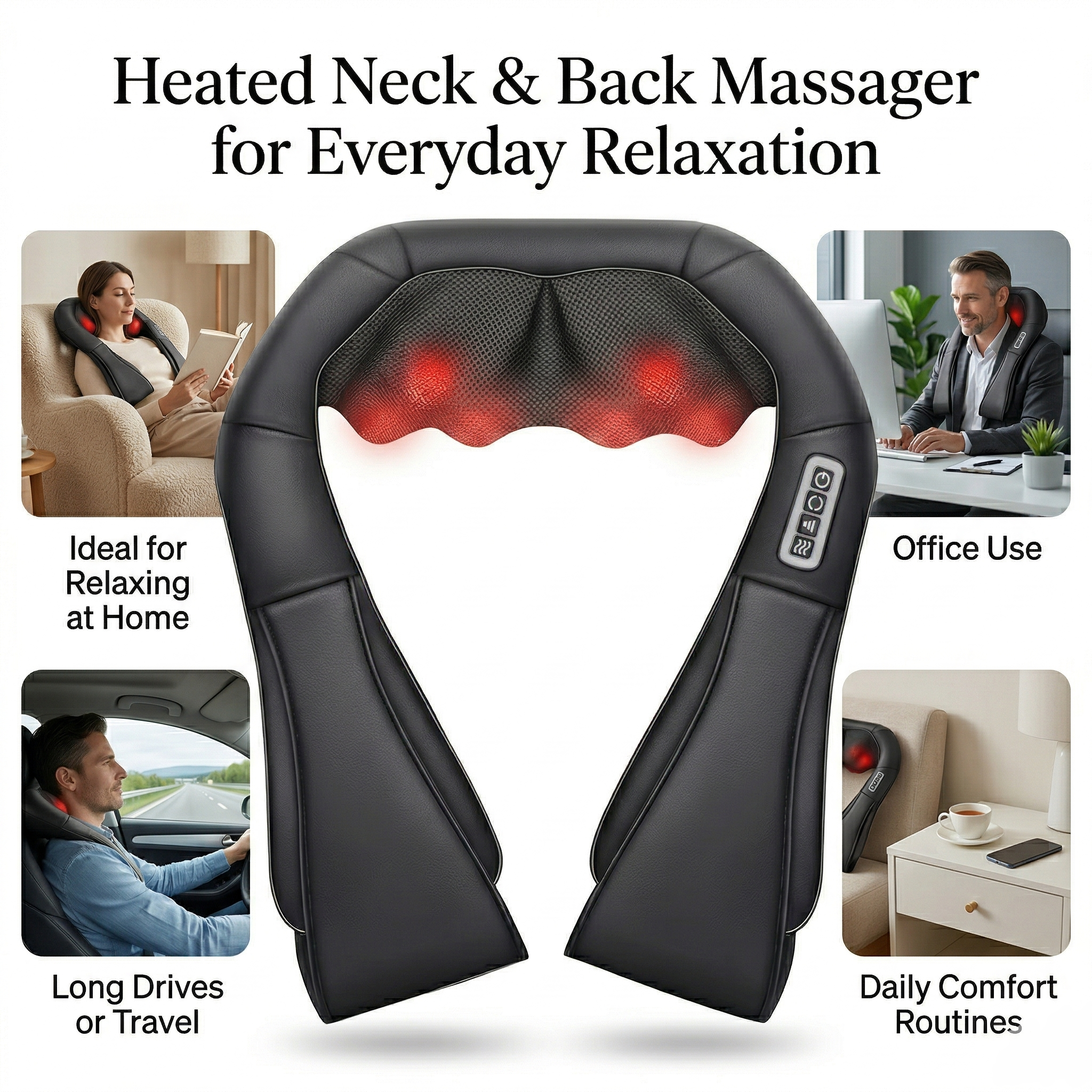 ThermaRelief Heated Neck And Back Deep Tissue Massager