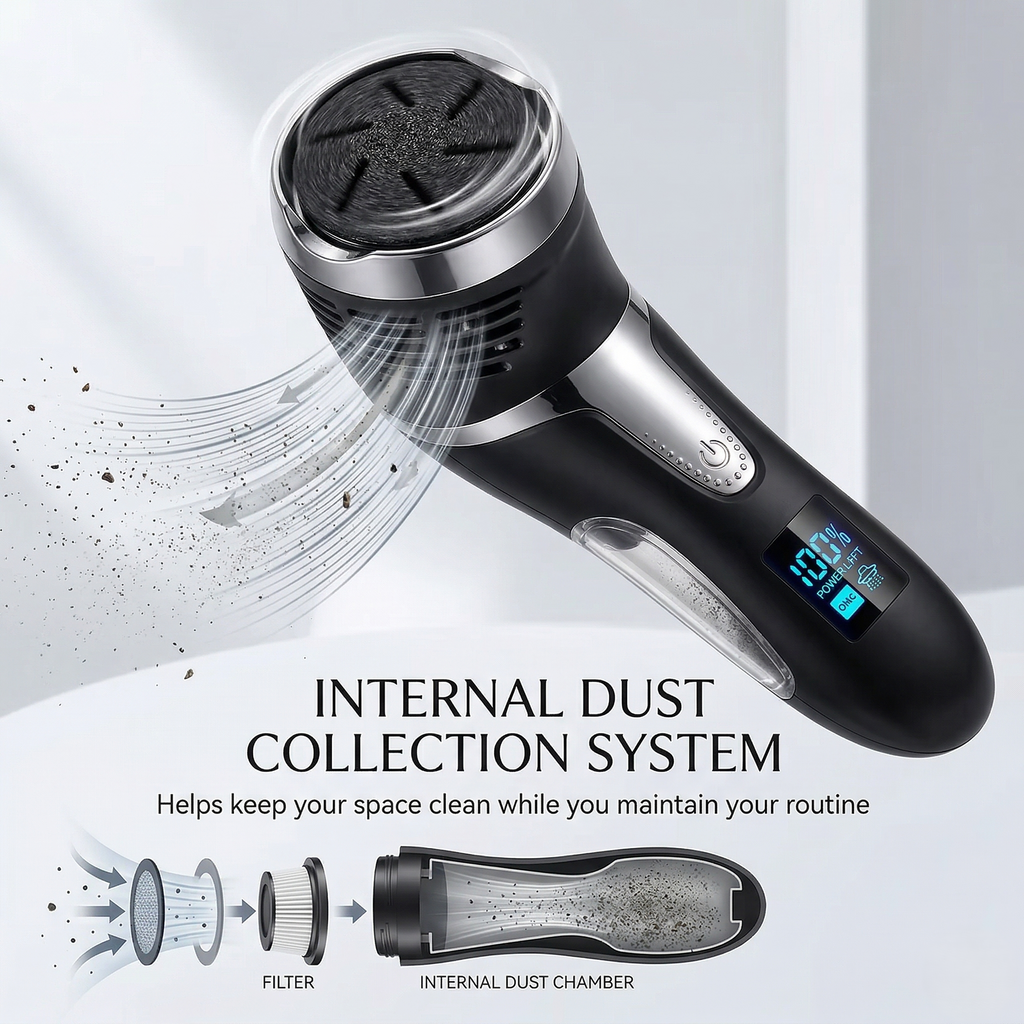 Rechargeable Foot File With Dust Collection System